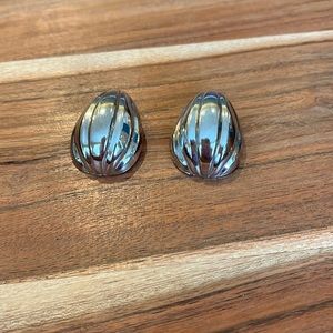 Chico's Silver Pendant Ridge Stud Earrings